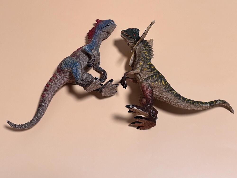 Lot of 2 Adventure Force Allosaurus & Dilophosaurus Large Dinosaur Toy